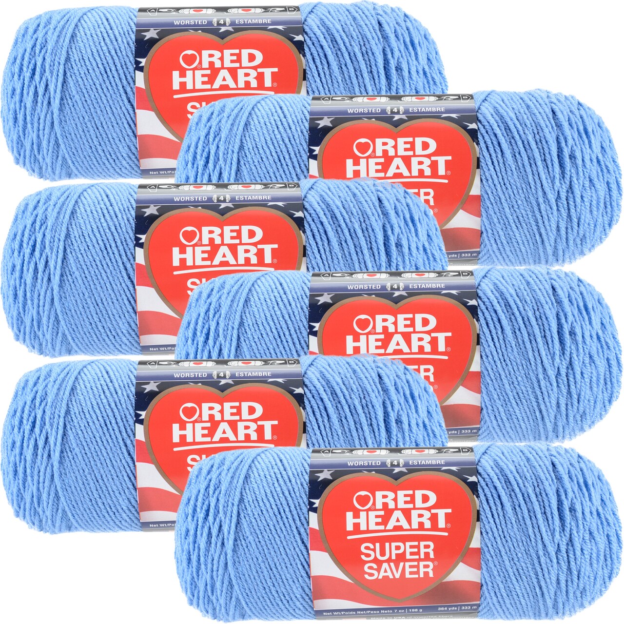 Multipack of 06 - Red Heart Super Saver Yarn-Light Periwinkle
